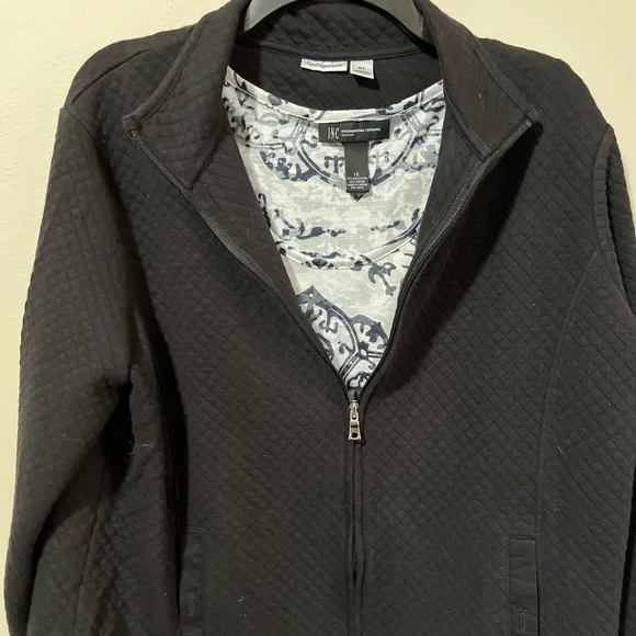 Croft and Barrow Black Quilted Look Jacket -XL - Picture 2 of 6